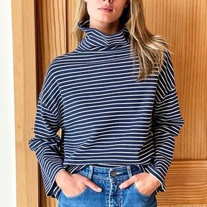 Emerson Fry Navy and White Striped Top